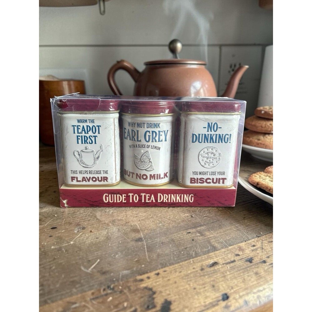 New English Teas Guide to Tea Drinking 3 pk Mini Tins